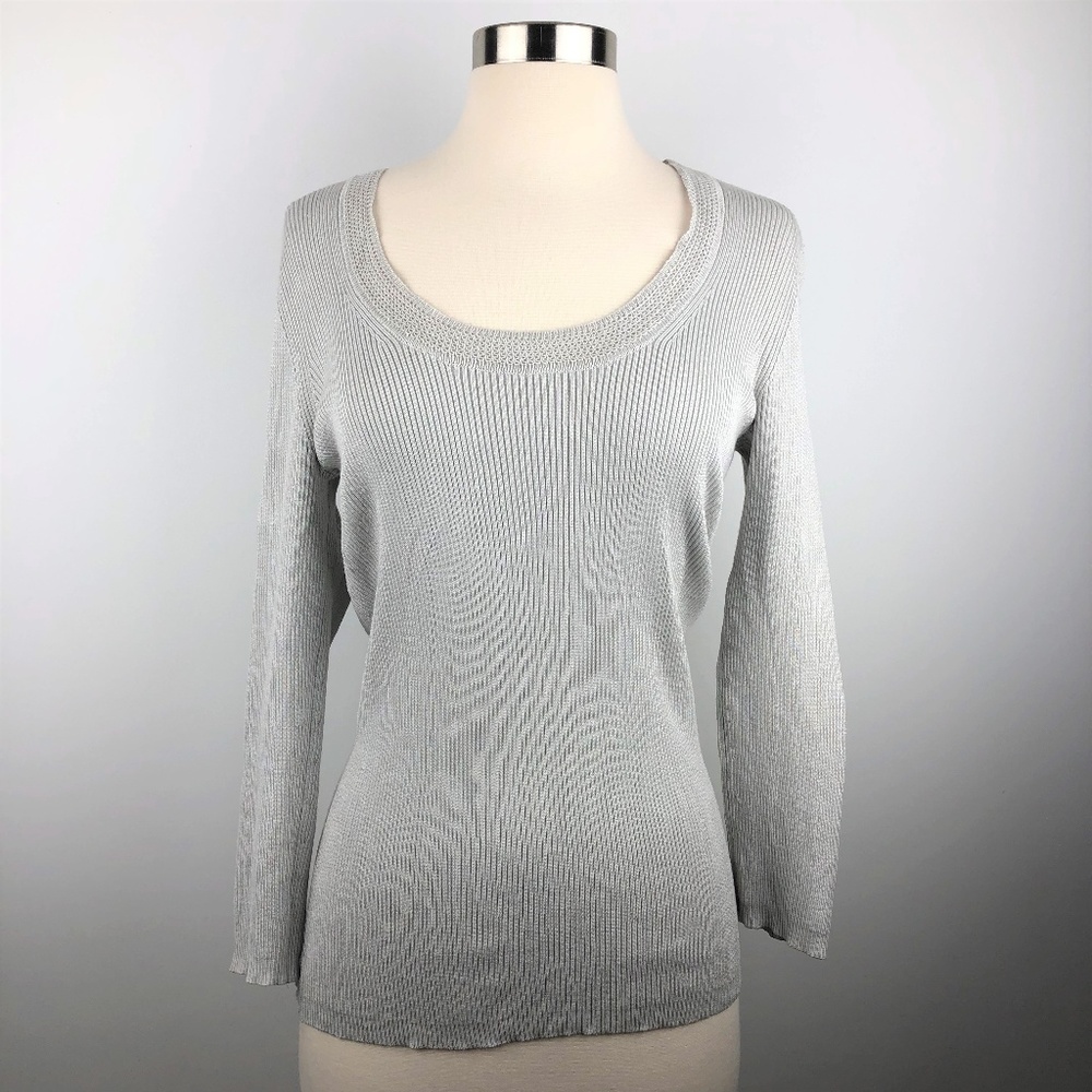 Banana Republic Gray Stretch Sweater Small